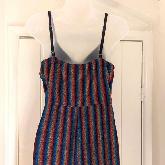 A. Byer Rainbow Maximalist Disco Ball 70s Twee Y2K Jumpsuit NWT MD - Picture 6 of 10